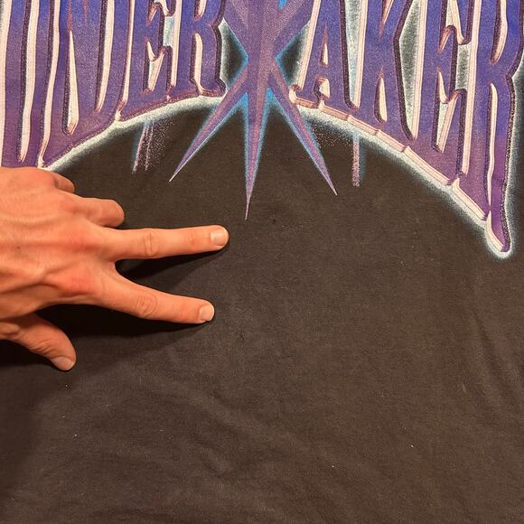 Vintage WWE Undertaker Big Graphic Wrestling Double Sided T-Shirt L WWF - Picture 2 of 4